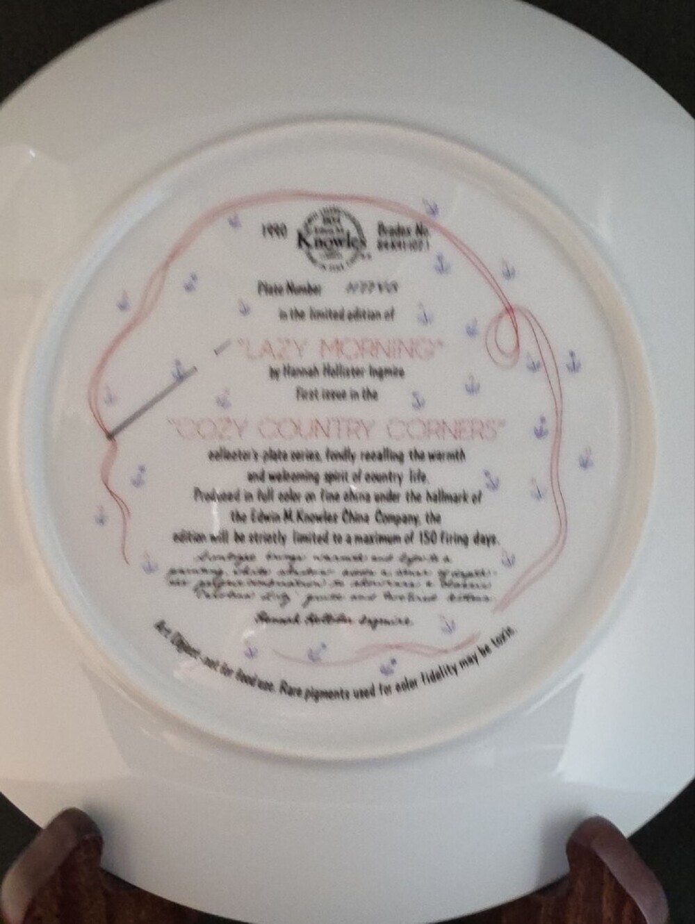 Knowles Blue Cat Kitchen Art Plate - Picture 5 of 5